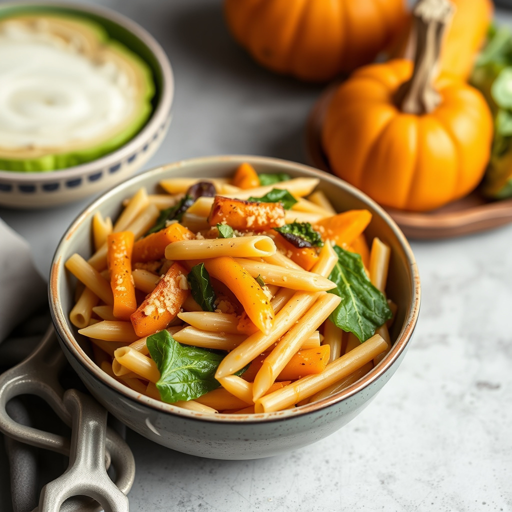 Gresskar, penne og kål