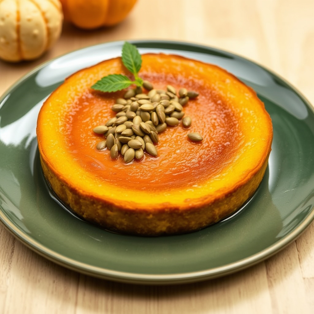 Gresskarflan med gresskarkjerner praline