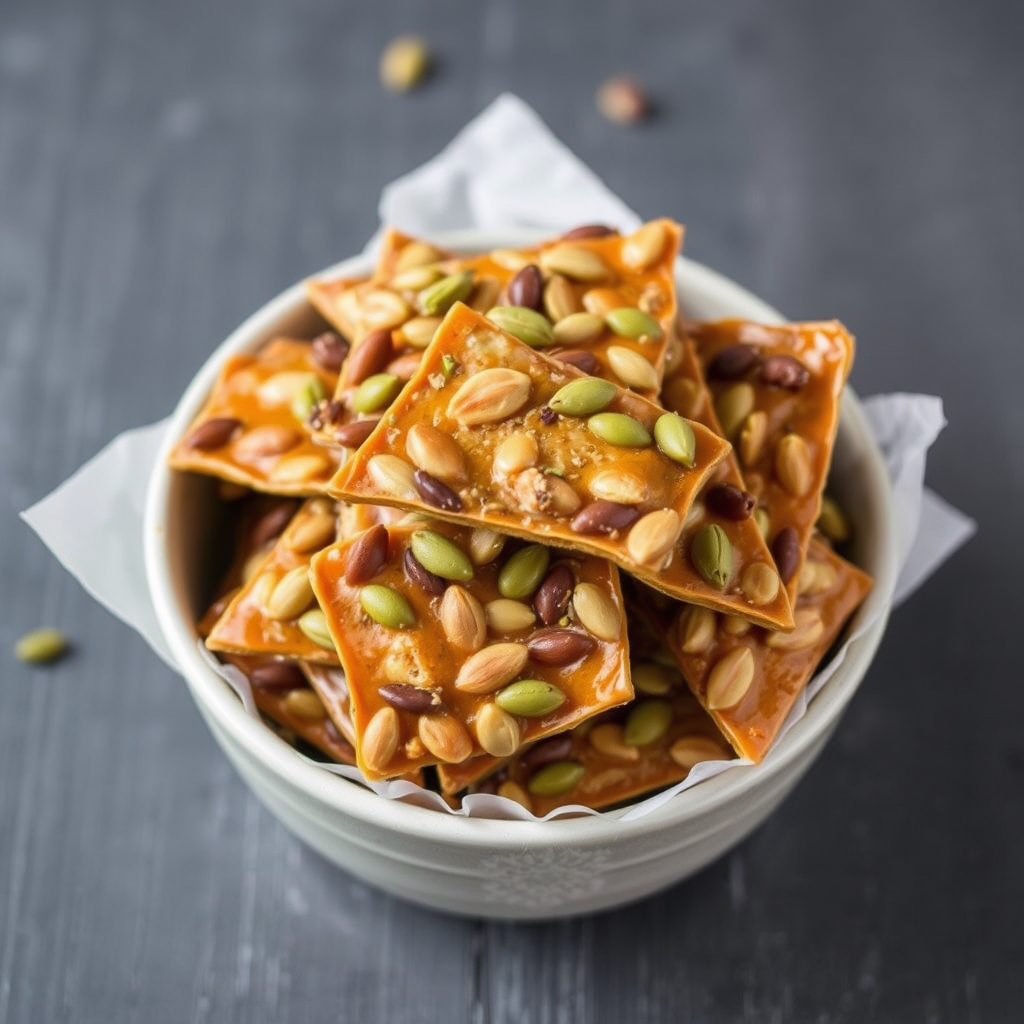 Gresskarkjerner med sprø karamell