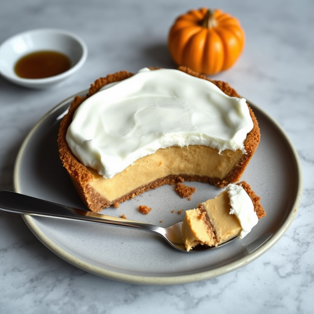 Gresskarpai med ingefærkjeksbunn og romostekremtopping