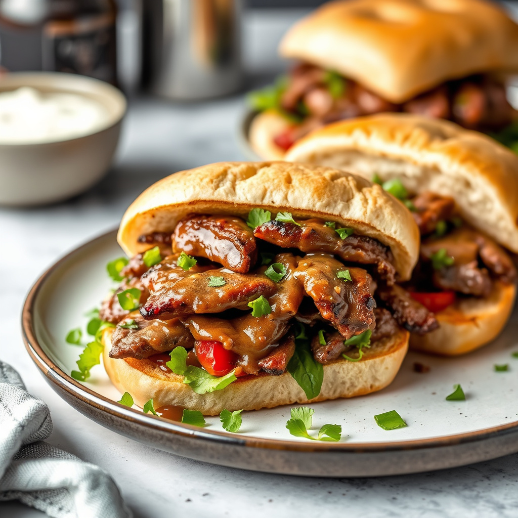 Griddle Style Philly Steak Sandwiches