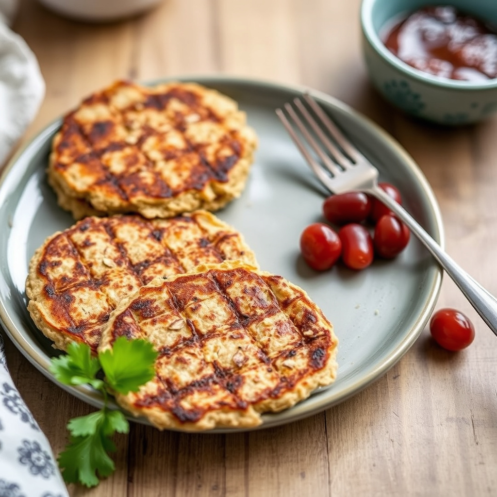 Griddled stålskårne havregrynskaker