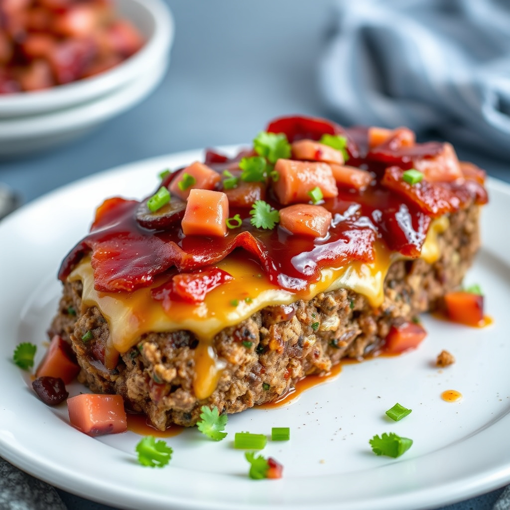 Grillbacon-osteburger med kjøttkake