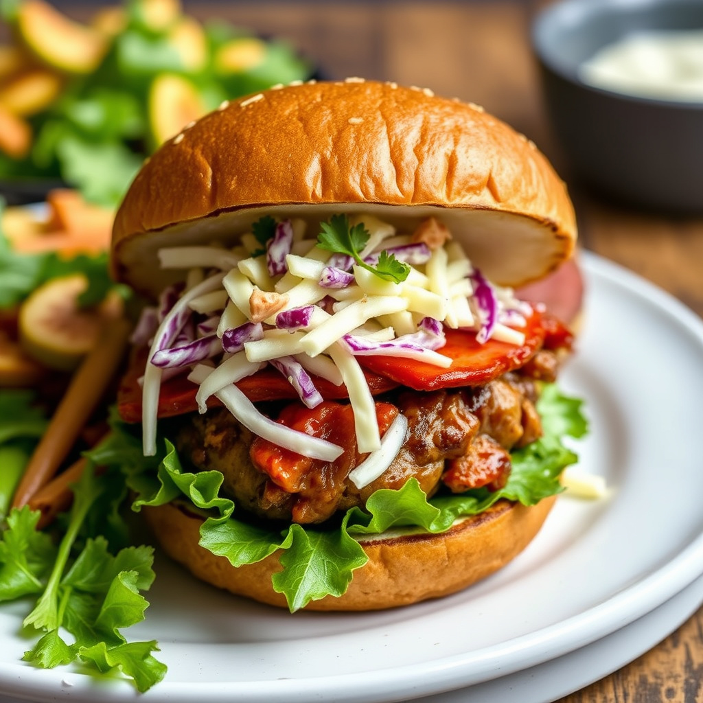 Grillbiffburgere med coleslaw
