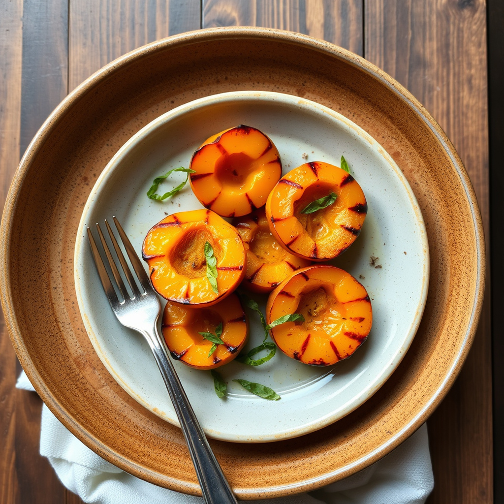 Grillede aprikoser med prosciutto og ost