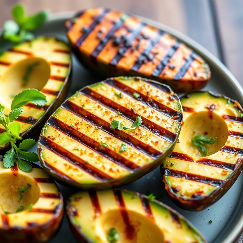 Grillede avokadoer med persilledressing