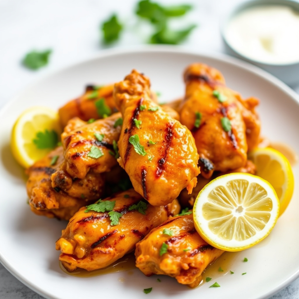 Grillede kyllingvinger med gurkemeie og sitrongress