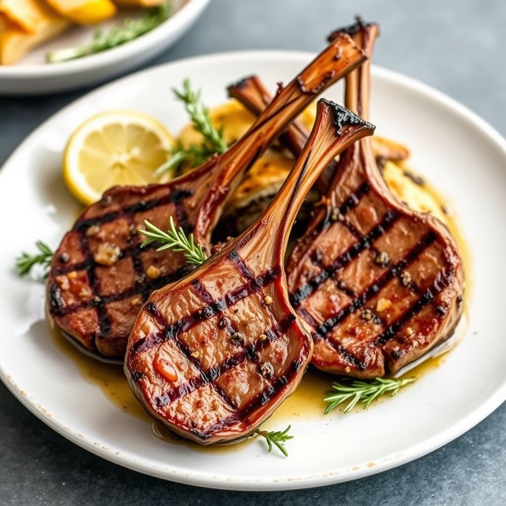 Grillede lammekoteletter med rosmarin