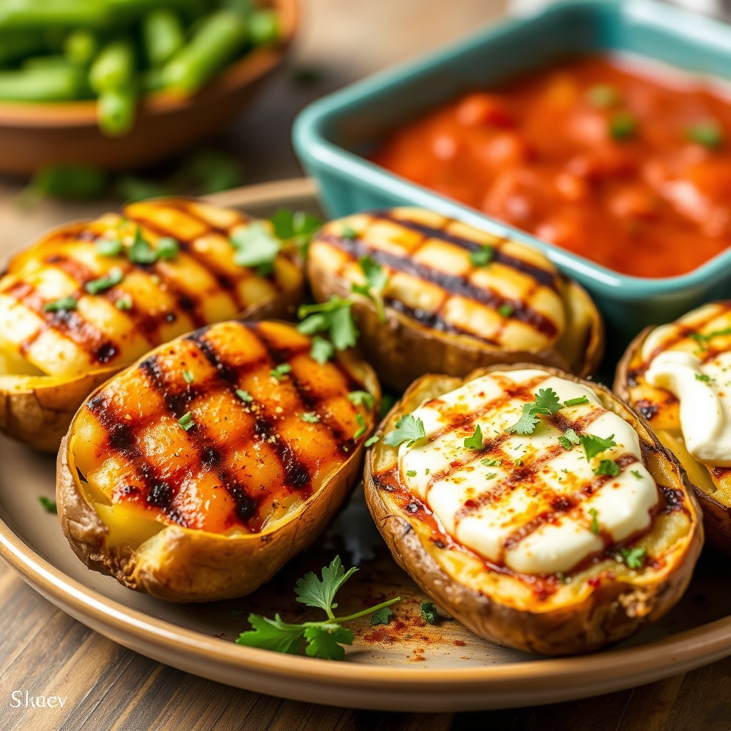Grillede ovnsbakte poteter