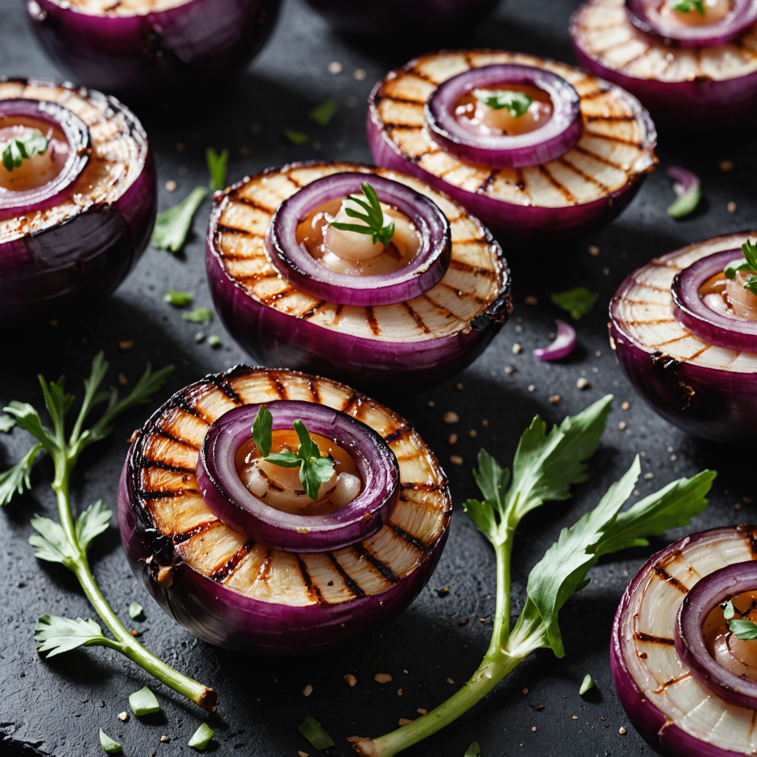 Grillede rødløk