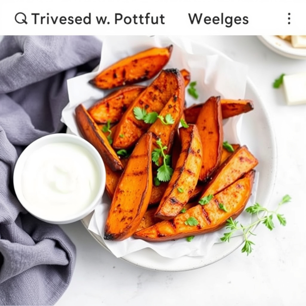 Grillede søtpotetbåter