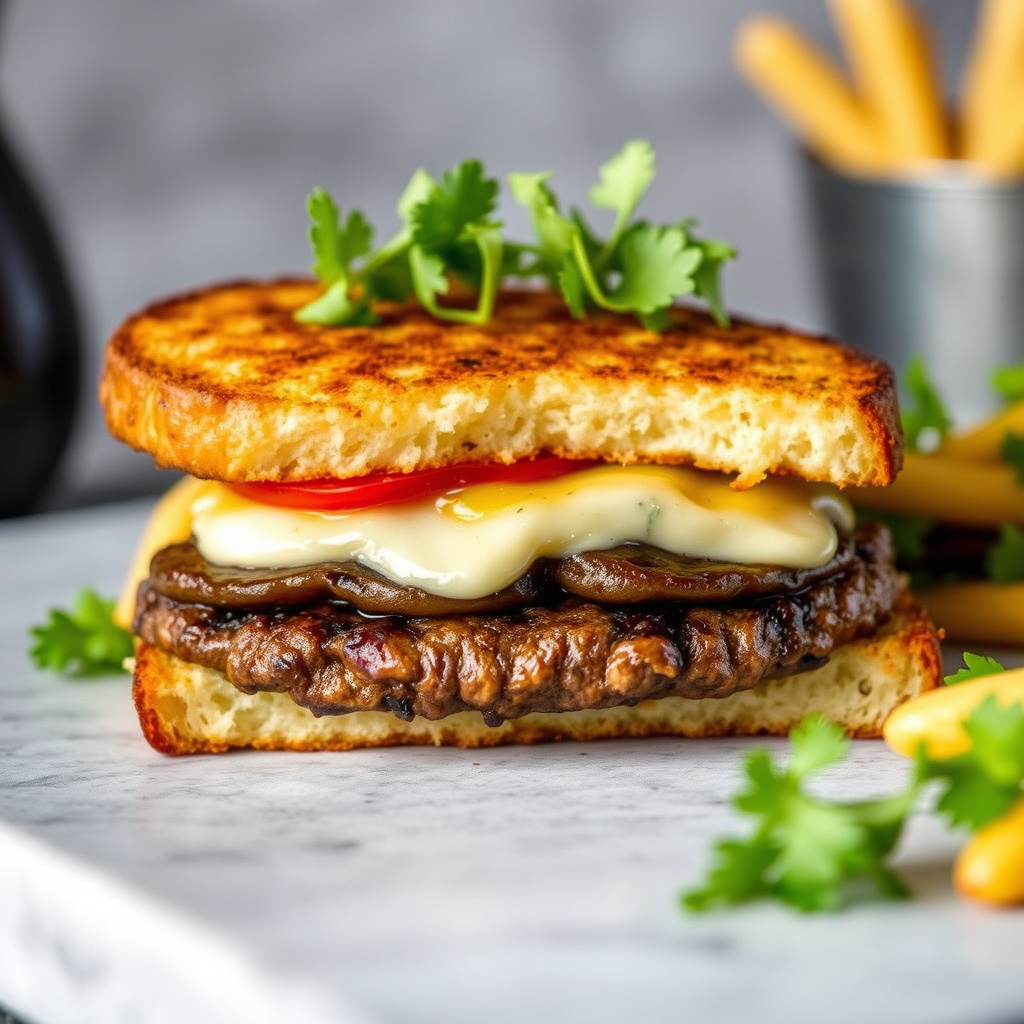 Portobello "Pattie Melt" med smeltet ost