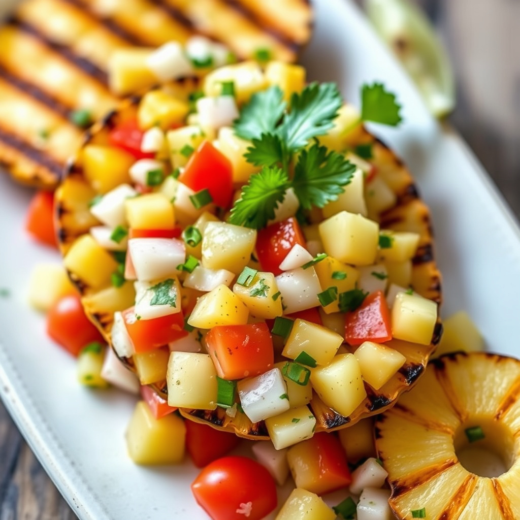 Grillet ananas- og jicamasalsa