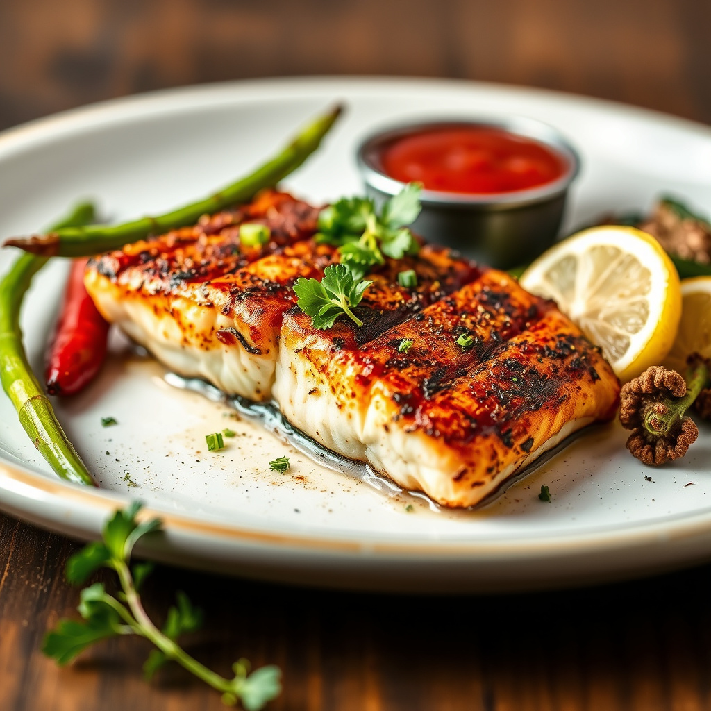 Grillet arktisk torsk med krydder fra Chile