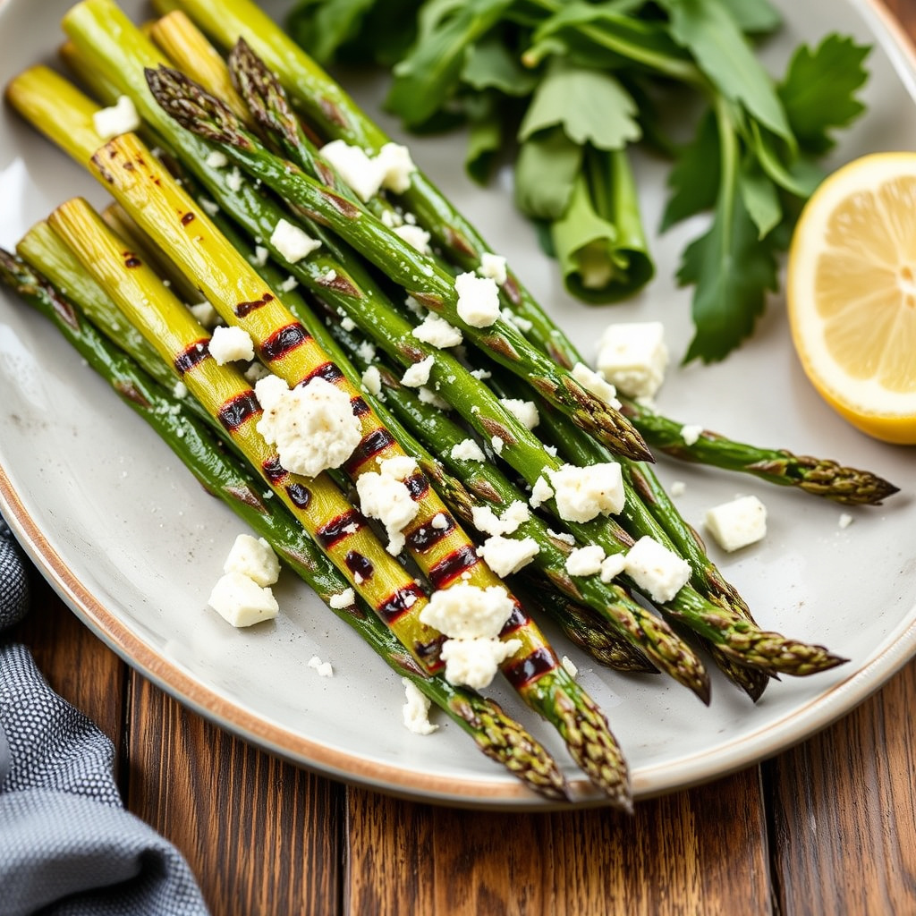 Grillet asparges med feta