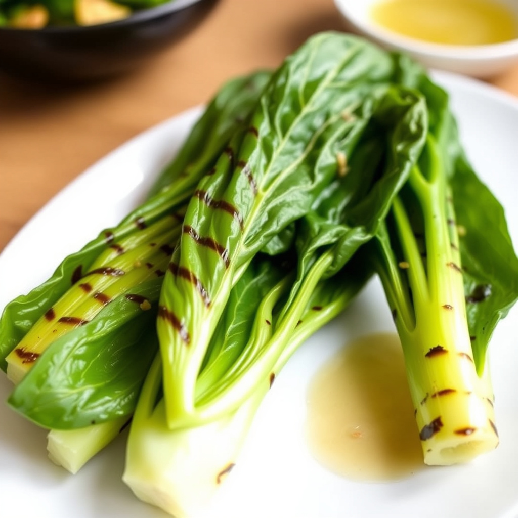 Grillet babybok choy med misobutter