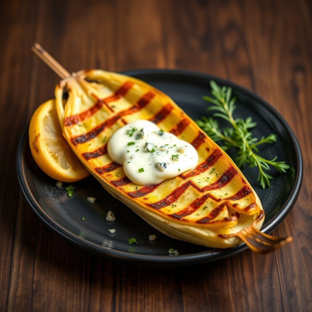 Grillet belgisk endiv og blåmuggostgrateng