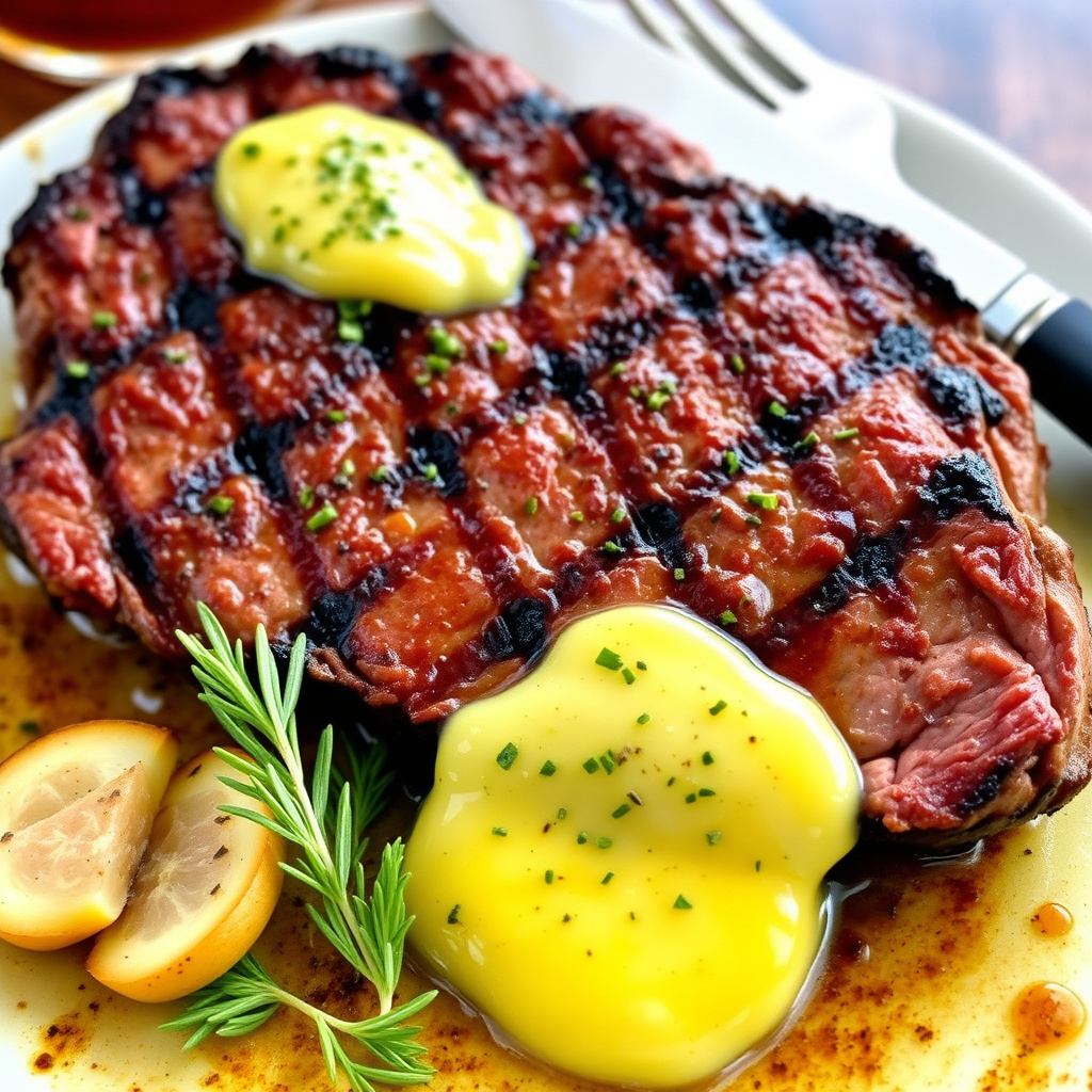 Grillet biff med whiskey-smør