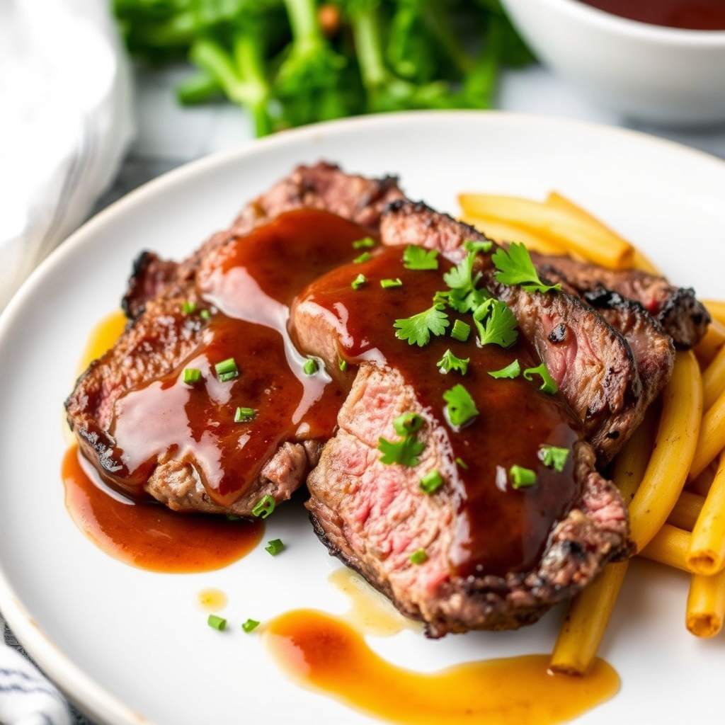 Grillet flankstek med smakfull hemmelig saus