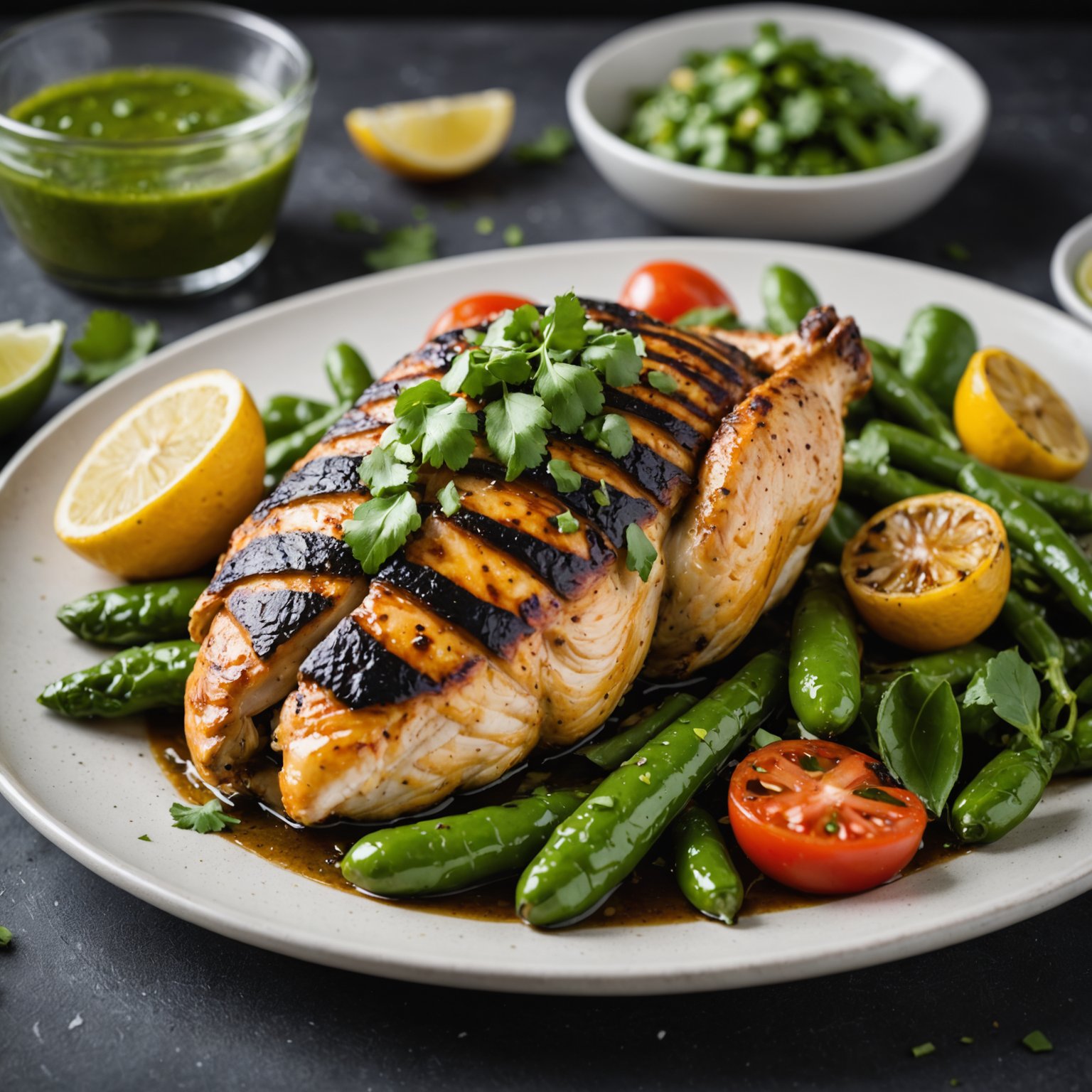 Grillet grønn kylling