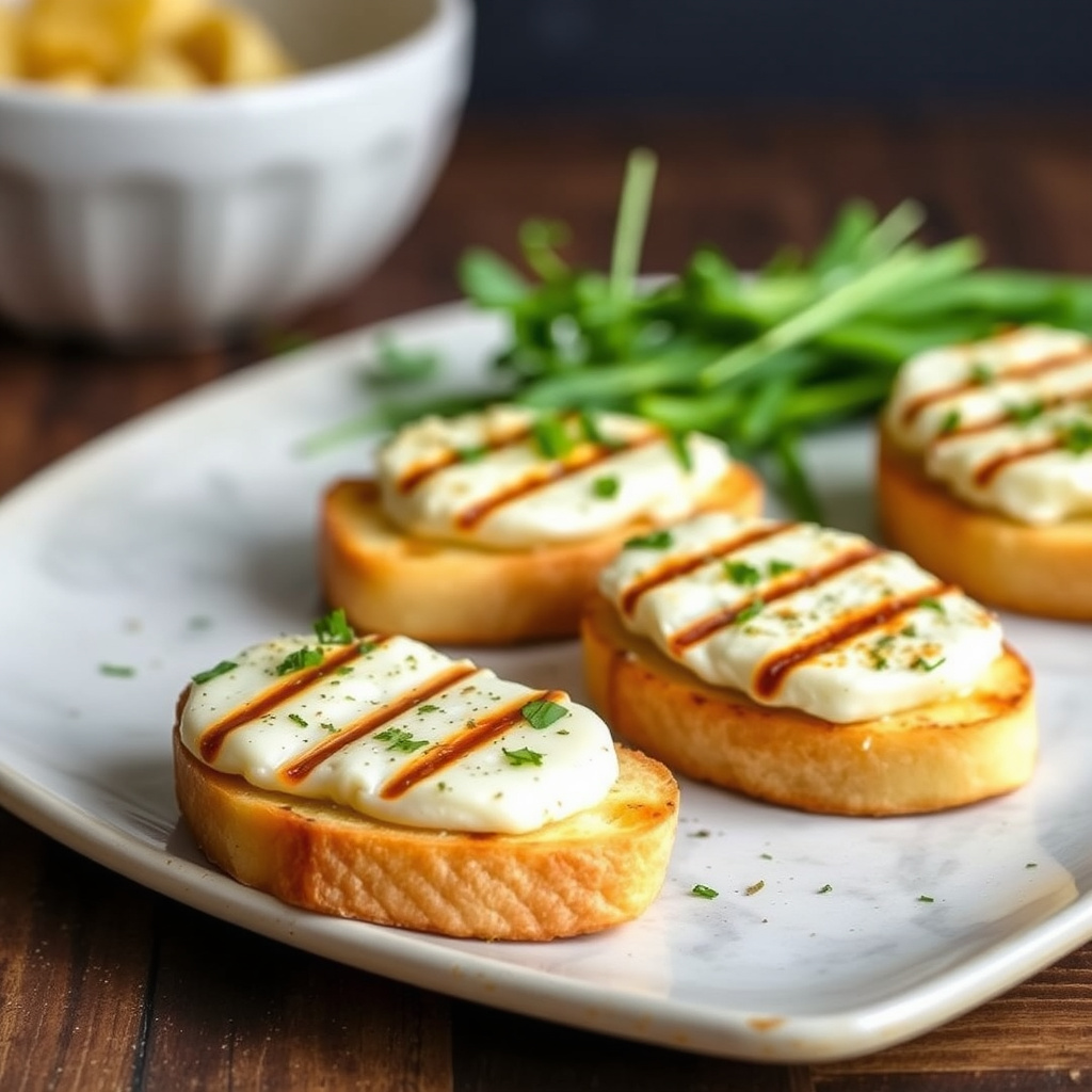 Grillet hvitløkscrostini