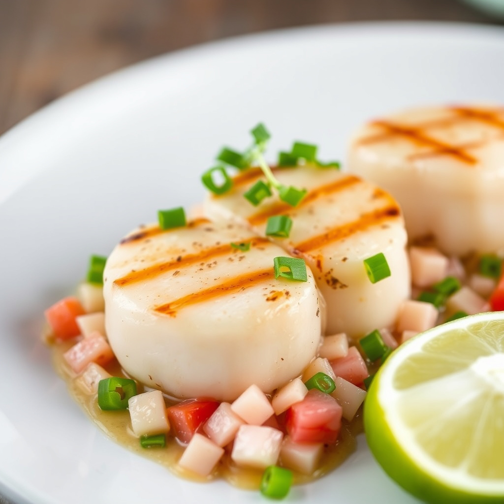 Grillet kamskjell "ceviche"