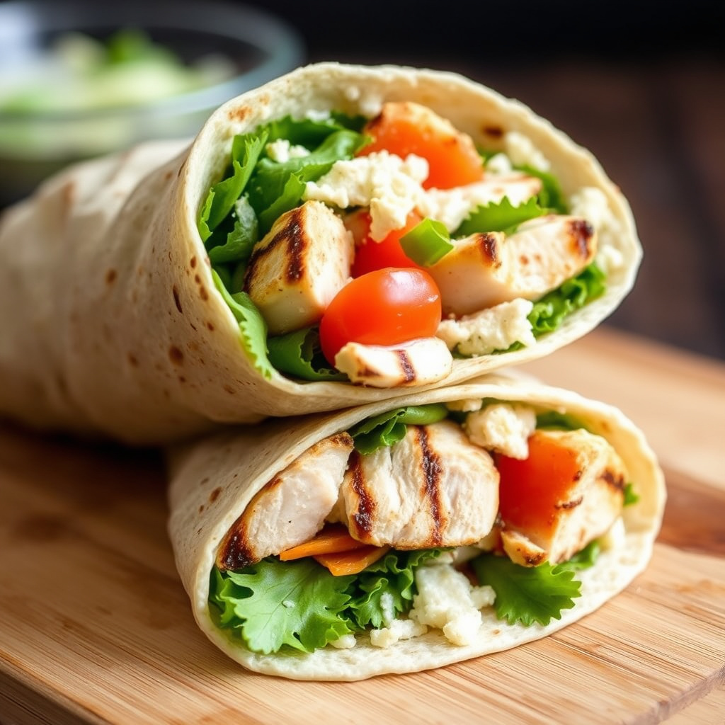 Grillet kylling Caesar-wrap
