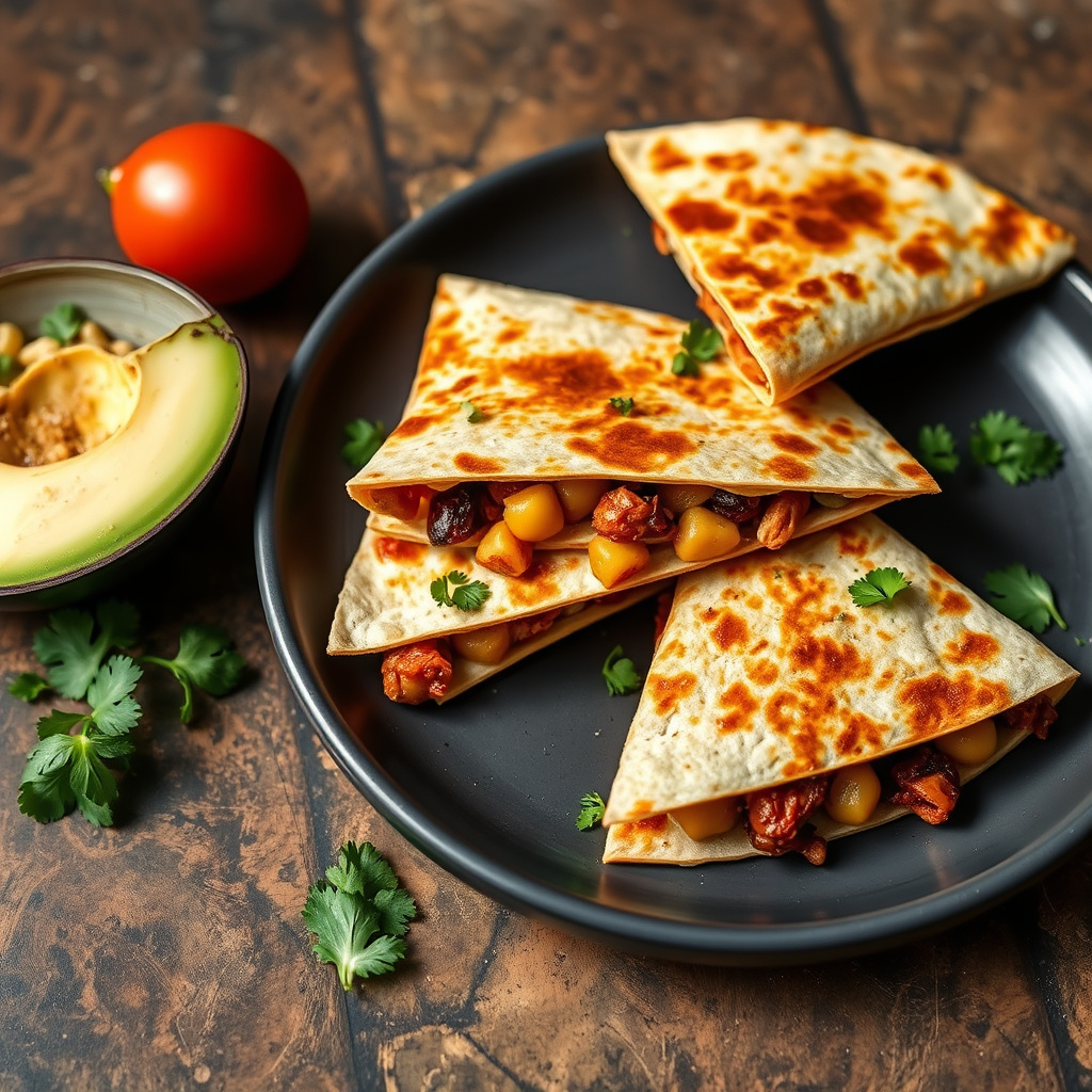 Grillet kylling- og kikertequesadillas
