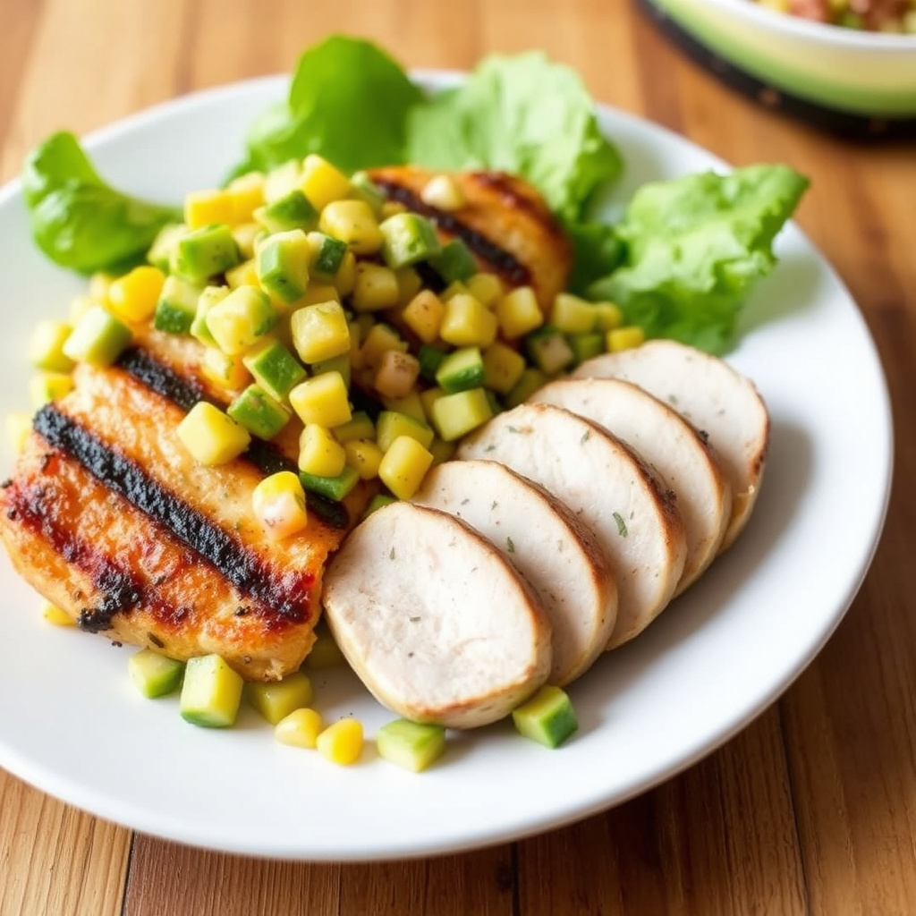 Grillet kyllingbryst med avokado-mais salsa
