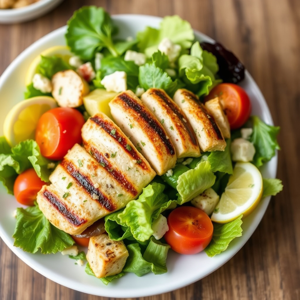 Grillet kyllingsalat med Caesar-dressing