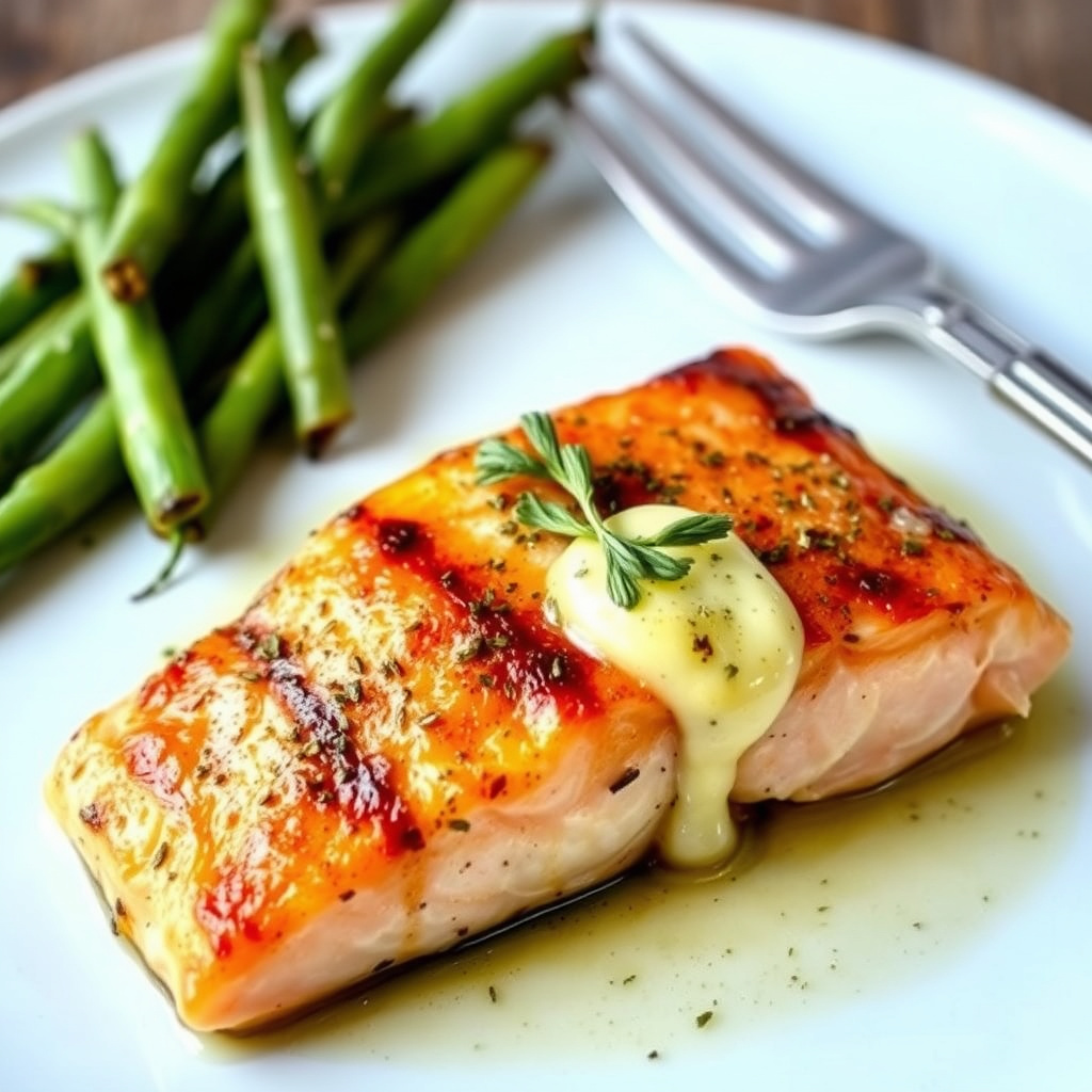 Grillet laks med estragon-smør