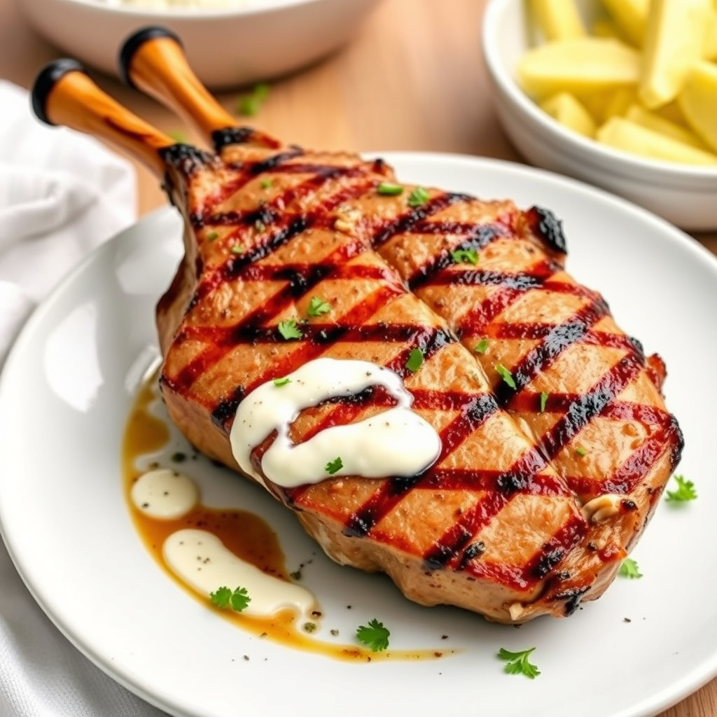 Grillet lammelår marinert i yoghurt