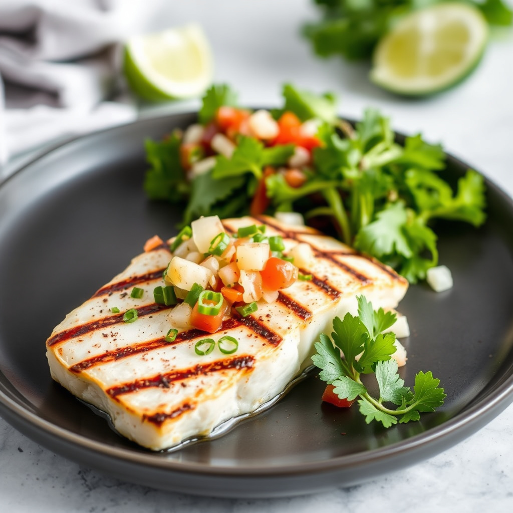 Grillet mahi-mahi, ceviche-stil