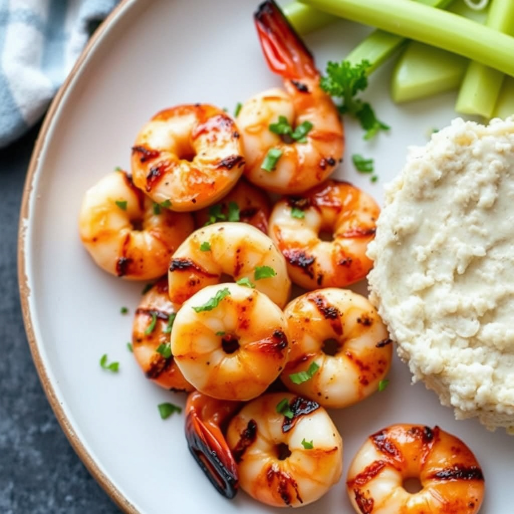 Grillet marinert reker