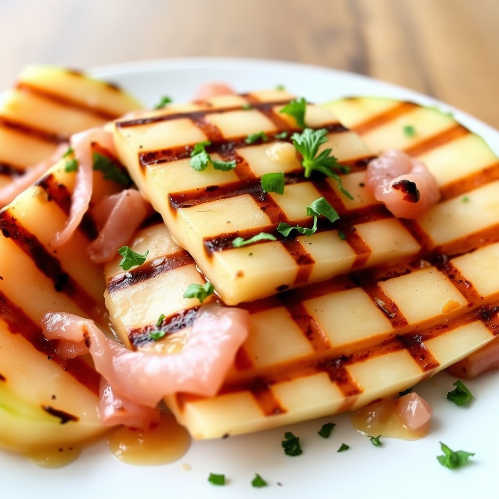Grillet melon og skinke