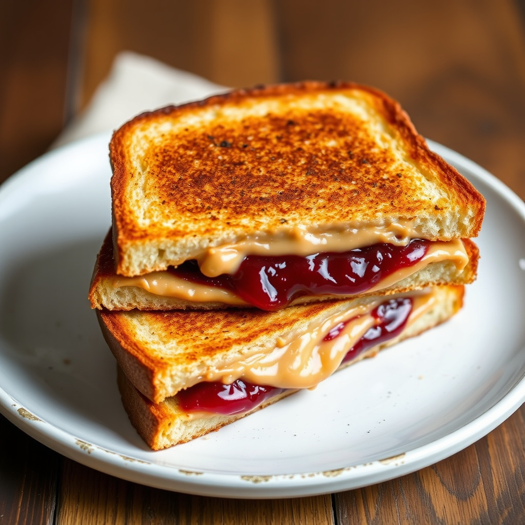 Grillet peanøttsmør og syltetøy