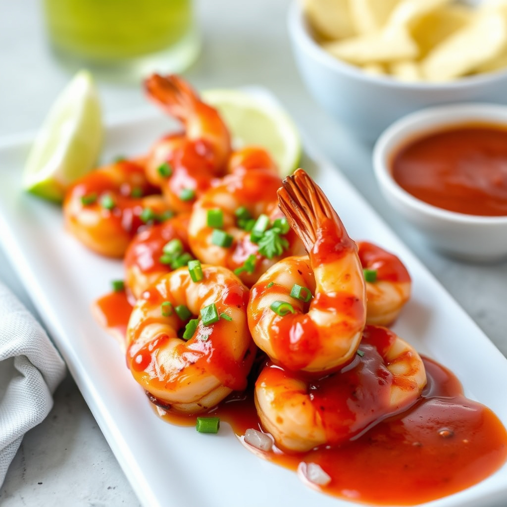 Grillet reker med cocktailsaus