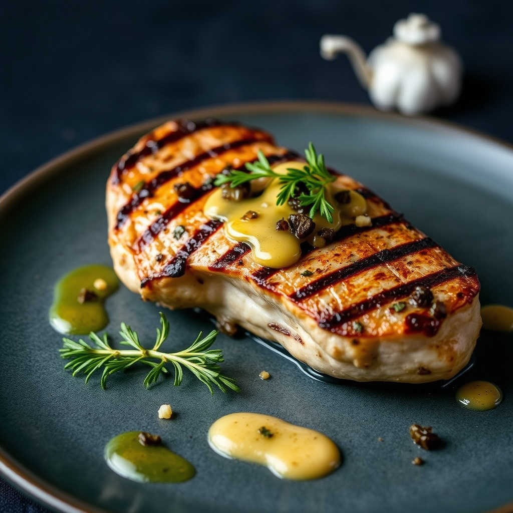 Grillet ribeye med ansjoser, sennep og hvitløk