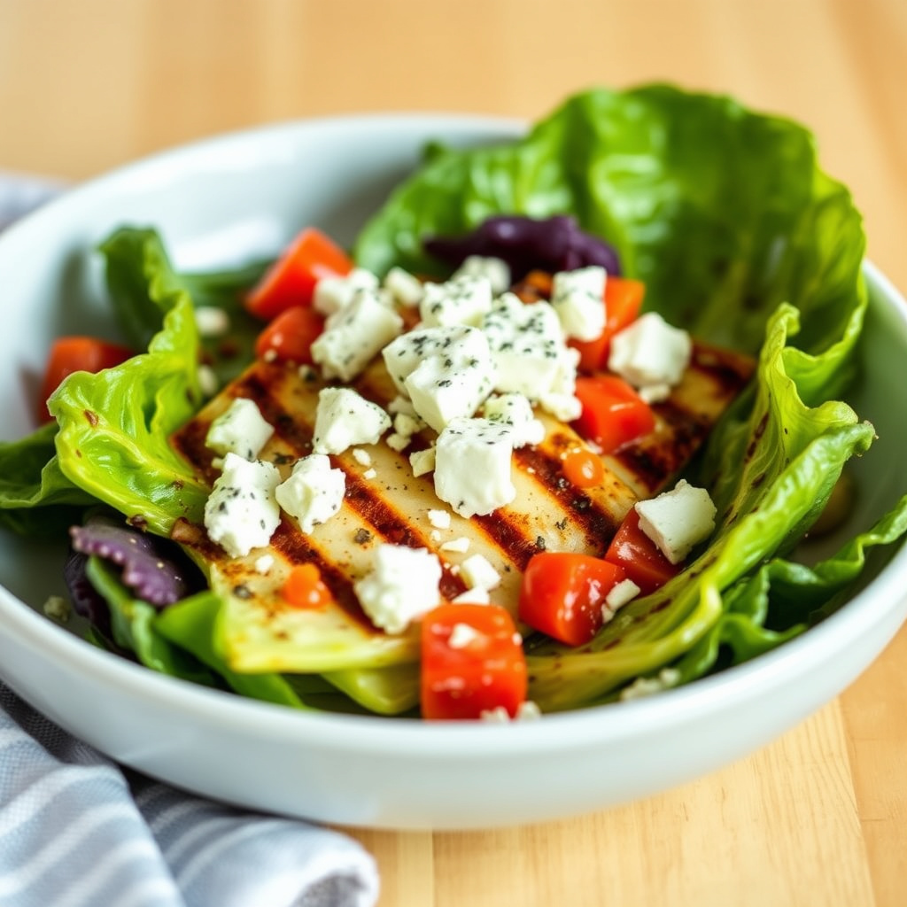 Grillet romainesalat med blåmuggost