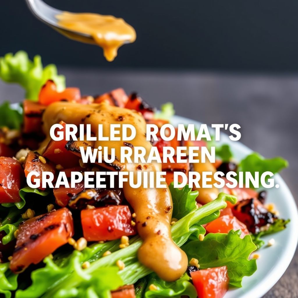Grillet romanosalat med grillet grapefrukt-dressing
