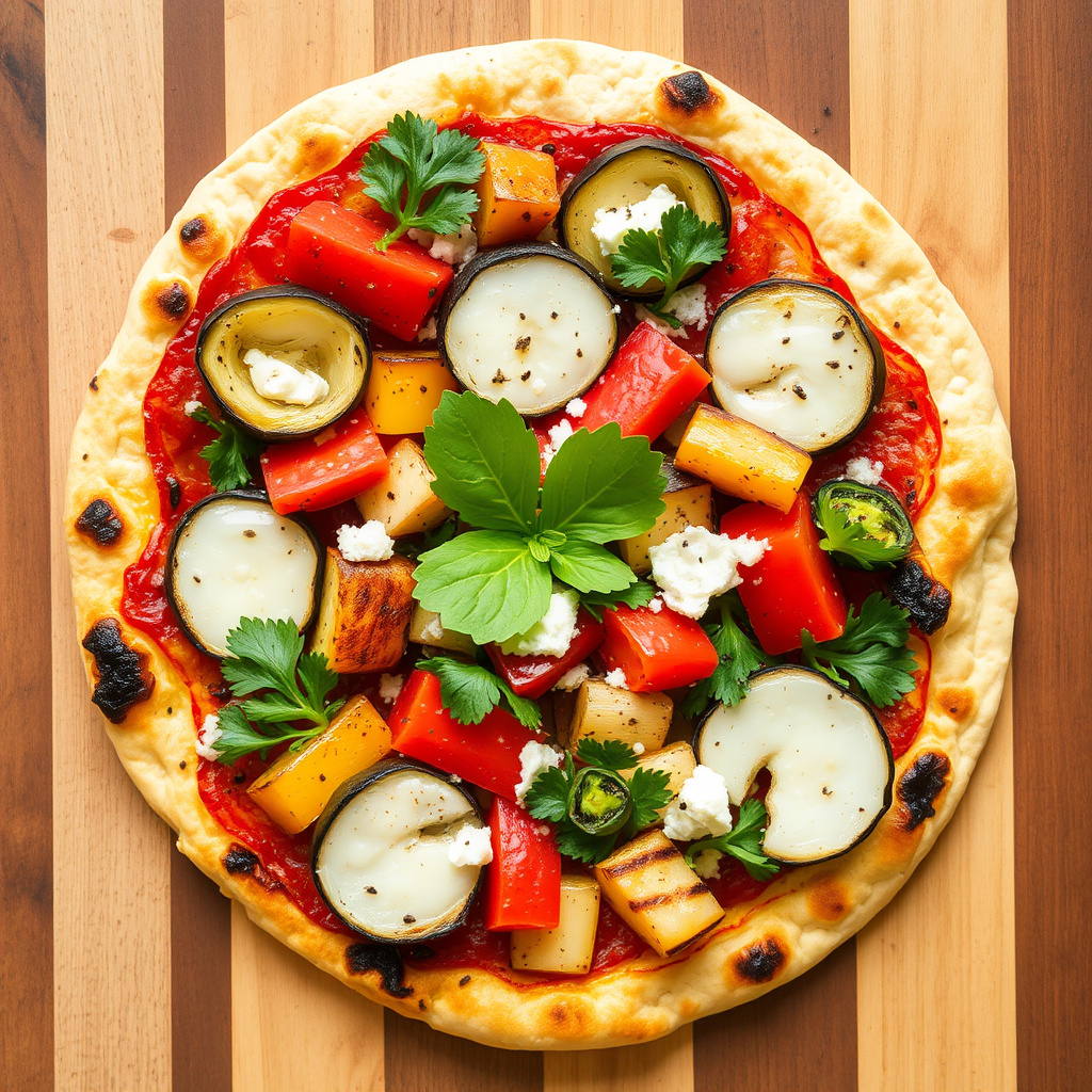 Grillet sommergrønnsakspita-pizza