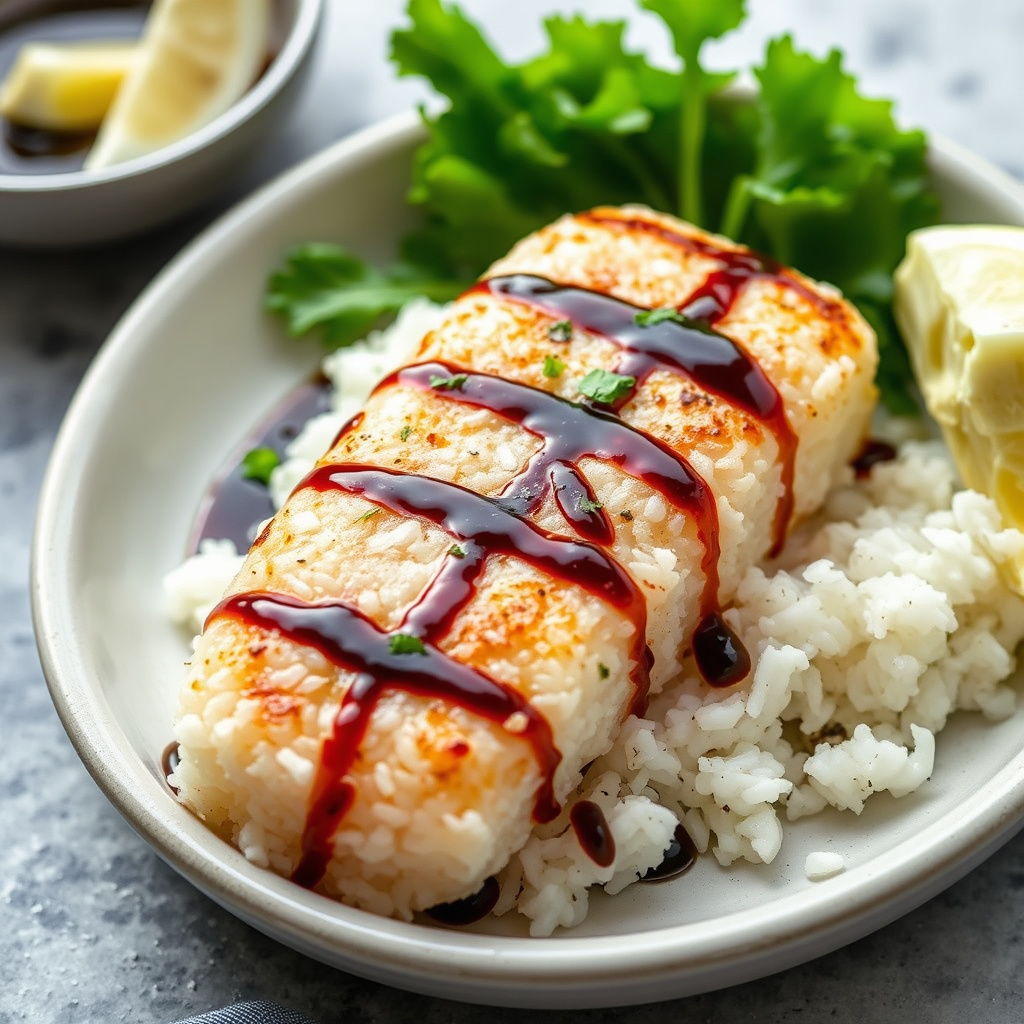 Grillet sushiris med soy-ingefærglasur