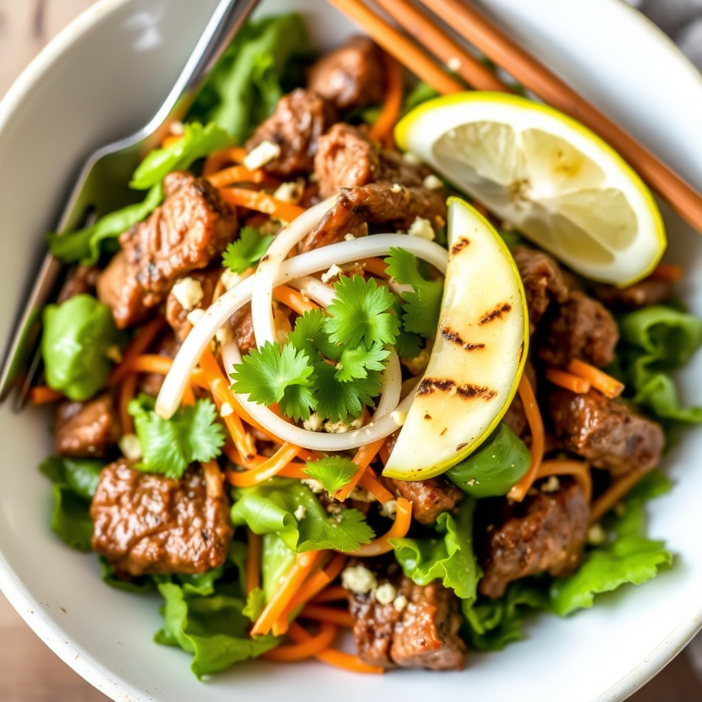 Grillet thailandsk biffsalat