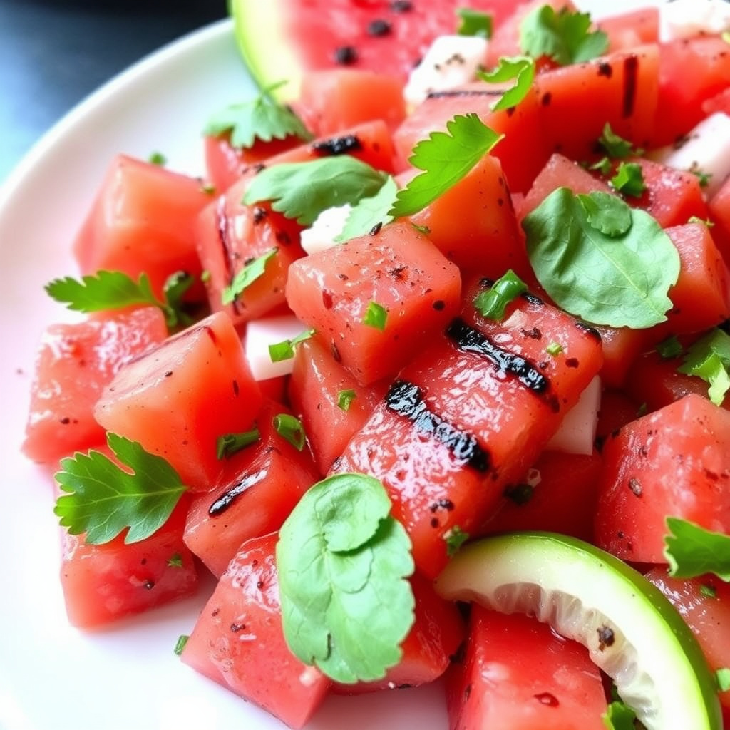 Grillet vannmelon salat