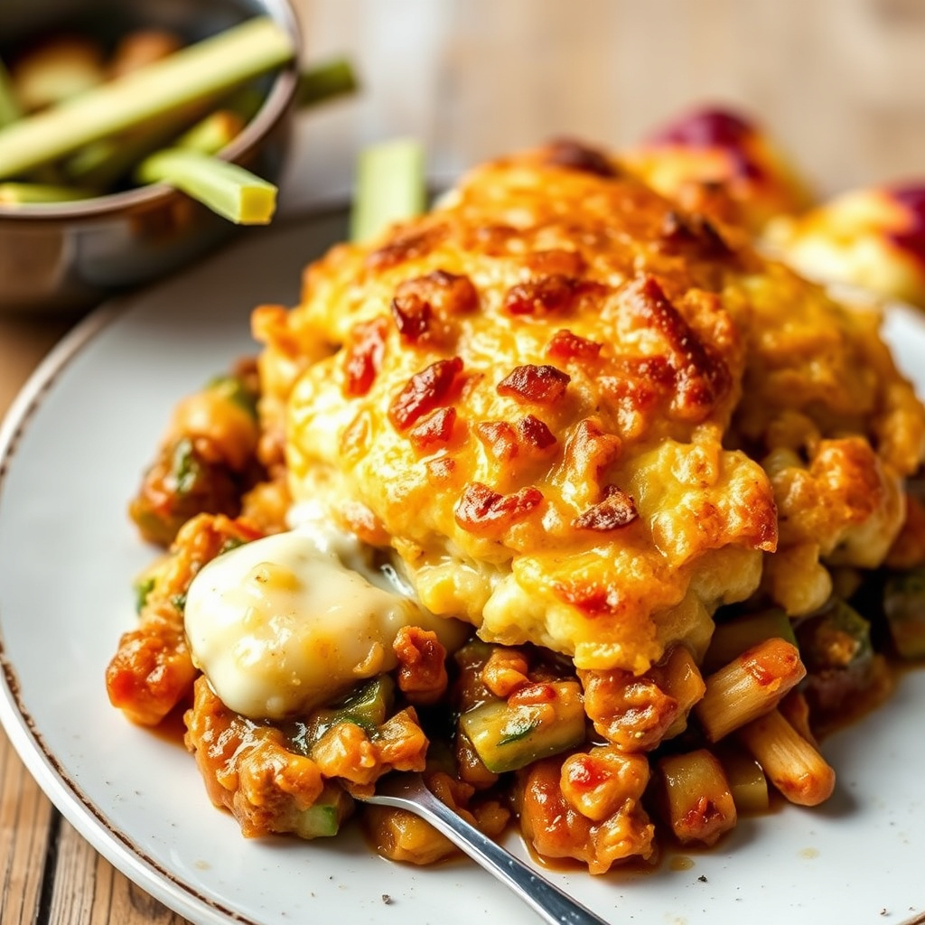 Grønnsakscobbler med poblano og chili