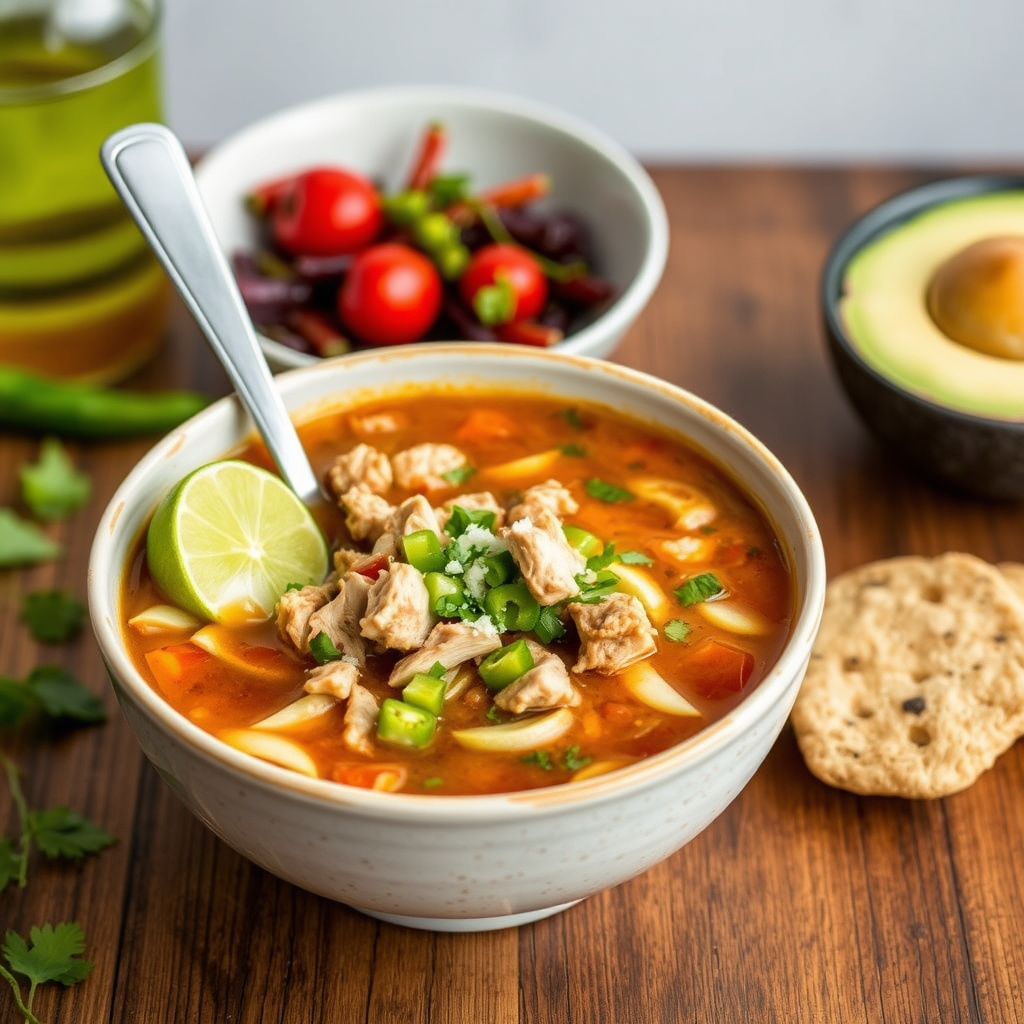 Grønn chili- og svinekjøtposole
