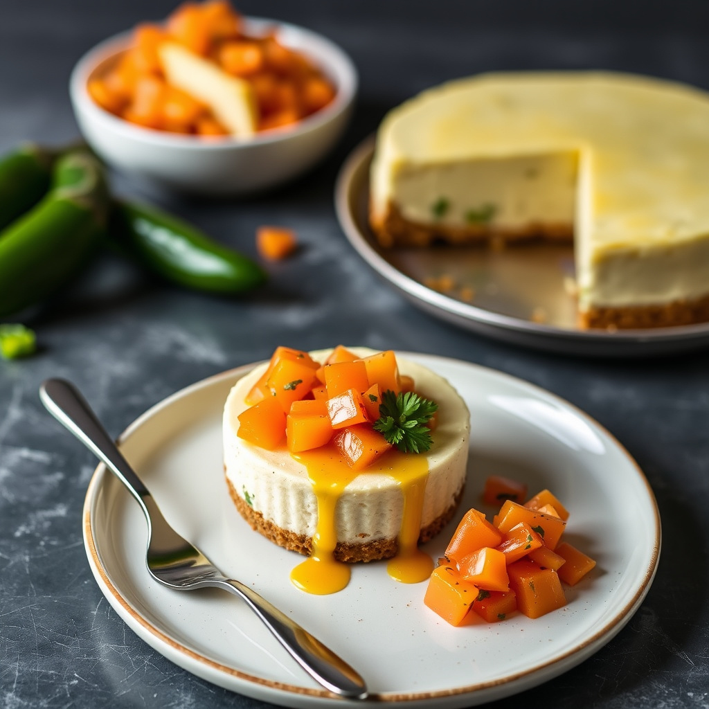 Grønn chili-ostekake med papayasalat Wilson