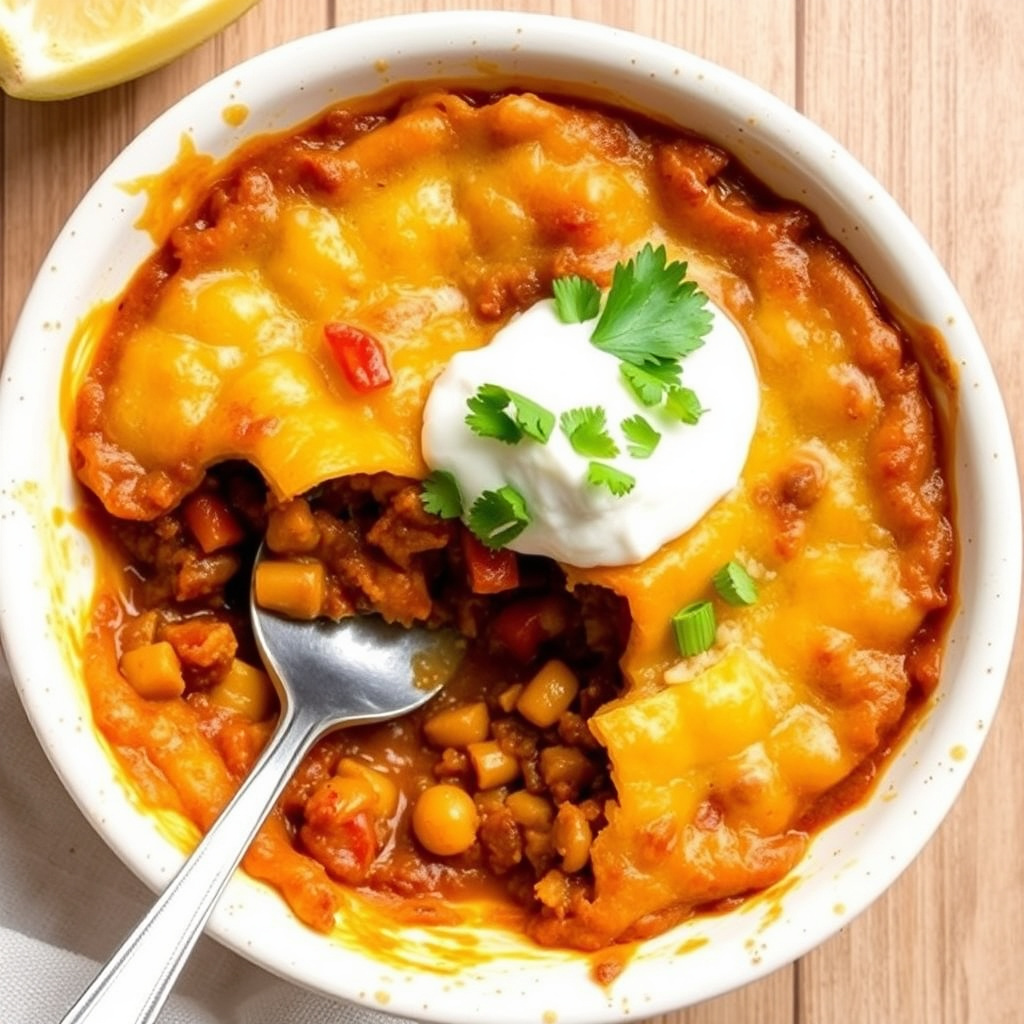 Grønn chili-pai med kjøttdeig