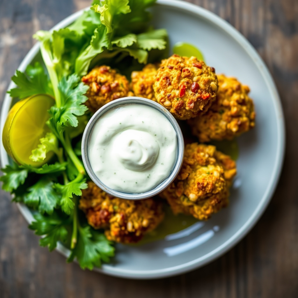 Grønn karri-fritert kylling med røkt østers-aioli
