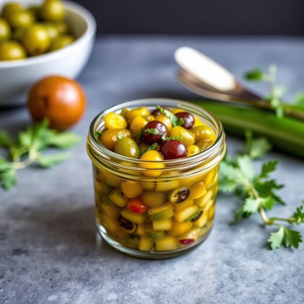 Grønn olivenpimiento relish